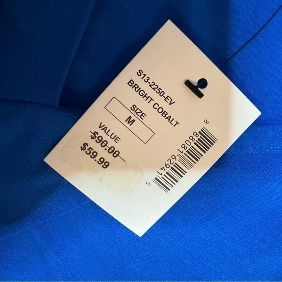 Saks Fifth Avenue Black Label Twist Front Top Blue Medium - Picture 6 of 8